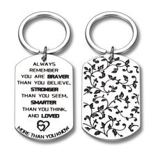 Load image into Gallery viewer, Inspirational Keychain For Daughter Son From Mom Dad You&#39;re Braver Than You Believe Graduation Christmas Valentine Sweet 16 18 21 Birthday Gifts For Teen Girls Women Men Family Best Friend Key Chain
