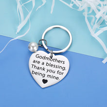 Load image into Gallery viewer, Godmother Christmas Birthday Keychain Gifts for Grandmom Thank You Gift for Women Christening Baptism Religious Gift for Godmom Appreciation Gift From Godson Goddaughter Godchild Best Godmother gift
