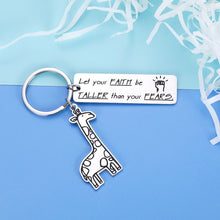 Load image into Gallery viewer, Inspirational Giraffe Keychain Gifts for Giraffe Lover Women Men Kids Teens Graduation Gifts Let Your Faith Be Taller Than Your Fears key Chain for Him Her Son Daughter Christmas Religious Gift
