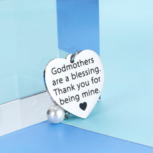 Load image into Gallery viewer, Godmother Christmas Birthday Keychain Gifts for Grandmom Thank You Gift for Women Christening Baptism Religious Gift for Godmom Appreciation Gift From Godson Goddaughter Godchild Best Godmother gift
