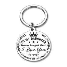 Load image into Gallery viewer, To My Daughter Inspirational Gifts I Love You Keychain From Step Mother Mom Dad Sweet 16th 18th 21st Birthday Graduation Christmas Back To School Gift For Girls Her
