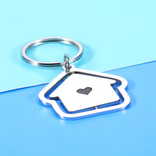 Load image into Gallery viewer, 2022 Housewarming Gifts Turnable House Keychain New Home Keychain for Family Couple Friend New Homeowner Christmas Wedding Gift for Newlyweds Our First Home Jewelry Key Ring New House Ornament
