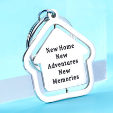 Load image into Gallery viewer, 2022 Housewarming Gifts Turnable House Keychain New Home Keychain for Family Couple Friend New Homeowner Christmas Wedding Gift for Newlyweds Our First Home Jewelry Key Ring New House Ornament
